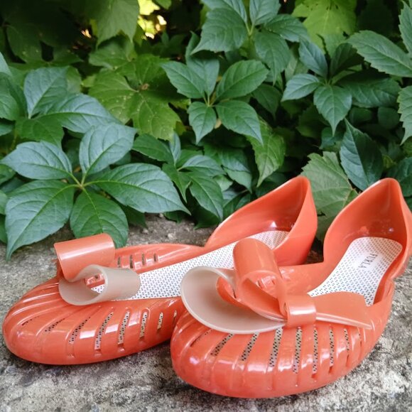 🍊 Delicious tangerine Furla ballerina jelly flats made in Italy 🍊 - Picture 6 of 12